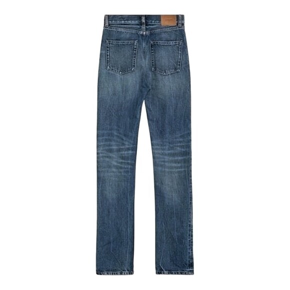 Saint Laurent Straight-Leg Denim Pants With Mid-Blue Wash - NWT